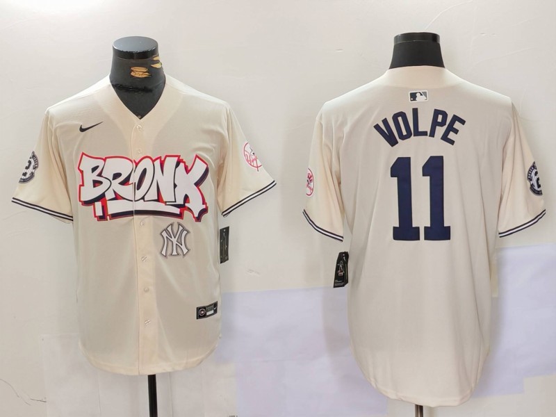 Men New York Yankees 11 Volpe Cream joint name 2024 Nike MLB Jersey style 4